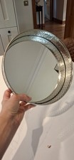 Elegant Silver Mirrored Round Tray Elegant Drink Serving Vanity Table Decoration
