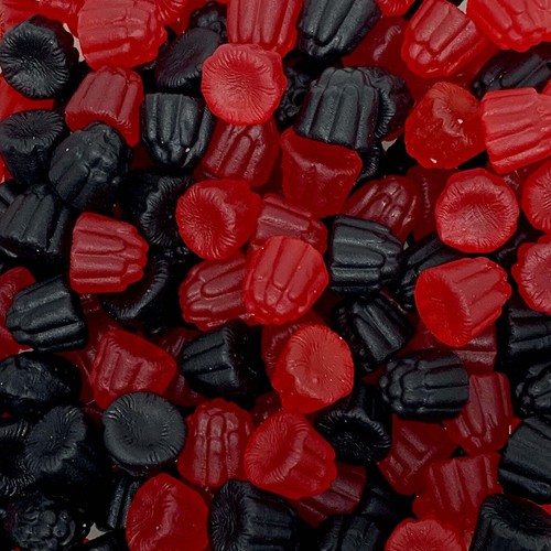 Blackcurrant raspberry gums - &,