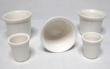 5 White China Inkwell inserts