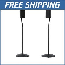 Premium Adjustable Speaker Stands Pair - Fits Satellite & Bookshelf Speakers