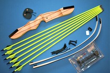 Full Archery Kit 62'' Takedown Recurve Bow 28lbs Carbon Mix Arrows & Accessories