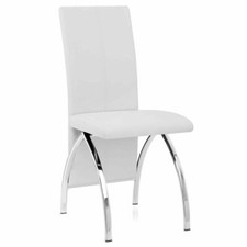 White Leather Chairs Dining