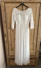 Simple But Elegant Lace Detail Wedding Dress Uk Size 12/14