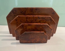 Art Deco Style Thuya Wood 3 Slot Letter Rack