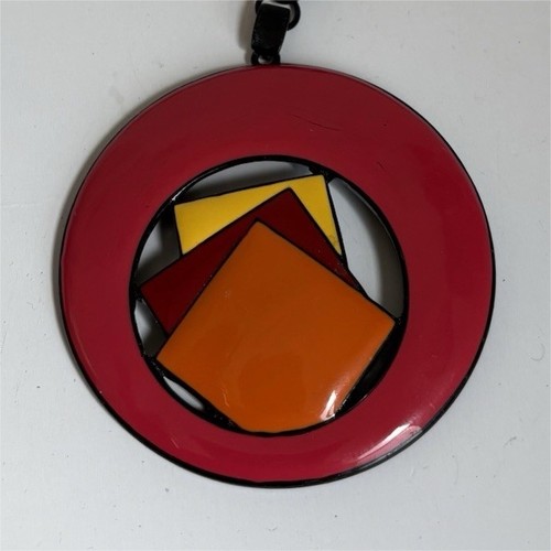 Red black link chain - red, necklace