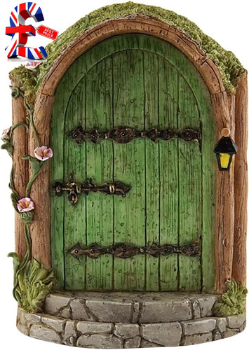 Green fairy door wooden - door,