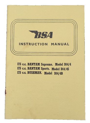 Bsa bantam d14 instruction - bantam,