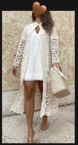 Zara embroidered guipure coat - embroidered,