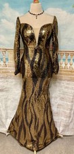 Black gold sequin - sequin, dress