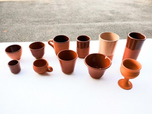 Terracotta clay cups masala - terracotta,