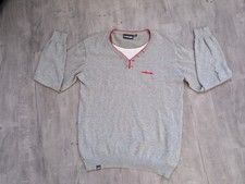 Mens MCKENZIE layered grey sweatshirt jumper with red trim size L