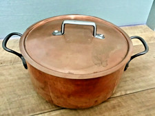 FRENCH COPPER TOURNUS COOKING POT PAN CASSEROLE POT WITH LID
