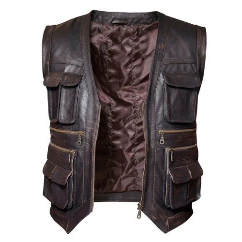 Men vintage brown lambskin - men's,