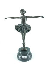 Ballerina Statue IN Bronze With Base Marble Black Furniture Gift Dance Classic