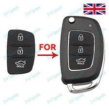 🇬🇧Hyundai i10 i20 i30 i40 ix20 ix35 3 Button Replacement Rubber Key Remote Fob