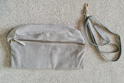 Grey suede topshop - clutch, bag