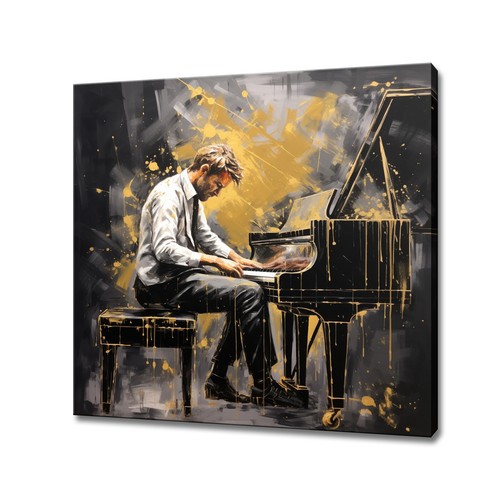 Piano player music - music, painting