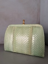Vintage green python snakeskin - green,