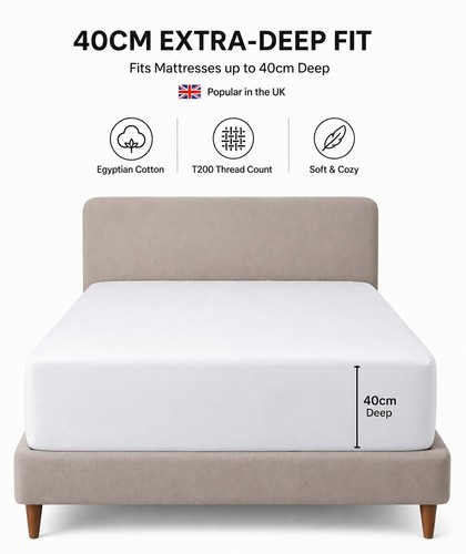 Extra deep fitted sheet 40cm - deep,