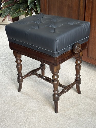 Antique adjustable piano stool - piano,