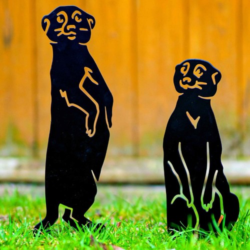 Meerkats decor metal animal - meerkats,