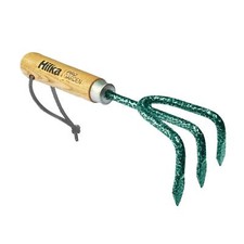 Hilka Hand Cultivator Carbon Steel Soil Weeding Gardening Tool Hardwood Handle