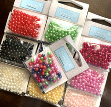 Pearl Seed Beads 4mm 86 Pack Sew On Acrylic Craft For Occasions Trimits