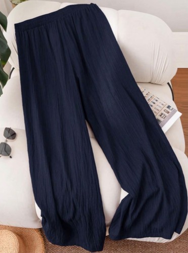 Women navy blue plisse - women's, wide