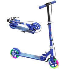 AIYAPLAY Scooter for Kids, Folding Kick Scooter w/ Adjustable Handle, Blue