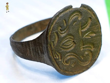 ✅ MEDIEVAL PERIOD BRONZE RING INCRUSTATIONS  YEAR 1100 –1400 11th - 14th CENTURY