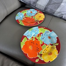 LAURIE GATES 'Gates Ware' Decorative or  Serving Plate 9" floral x 2 