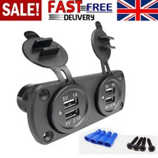 UK 12V Double USB Socket Dual
