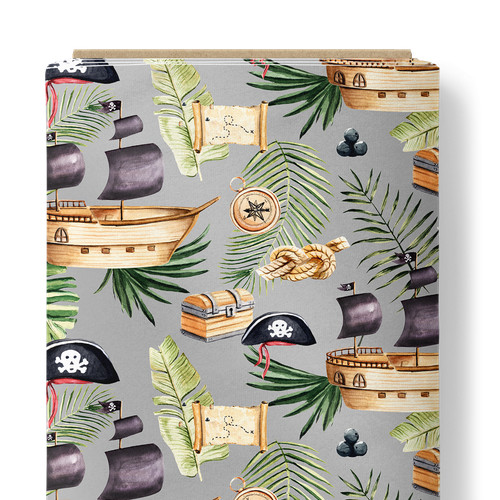Pirate ship tropical leaves - , on