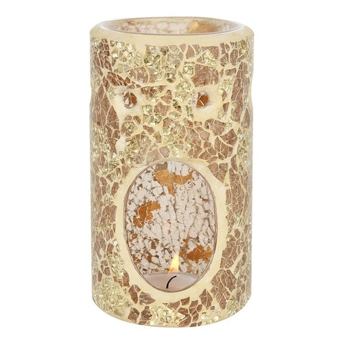 Gold pillar crackle glass - gold, oil