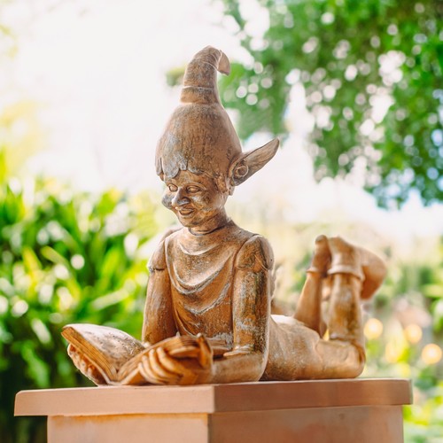 Reading pixie ornament garden - ornament,