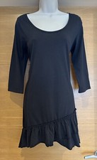 George @ Asda Ladies Black Jersey Tiered Hem Dress Size 10 12 38in Chest