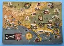 Postcard  Dorset  Map  Dennis Productions  Unposted