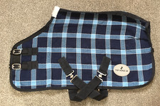 WAFFLE RUG NEW MINI/ SHETLAND/ PONY BLUE CHECK WAFFLE RUG/ COOLER. 3'0" TO 4'6"