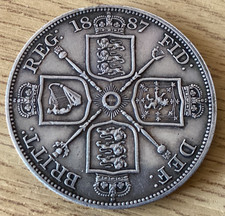 1887 Victorian .925 Silver Double  Florin