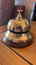 Vintage Brass Wood Hand Bell