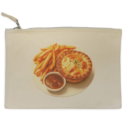 Meat pie chips gravy - 'meat, &