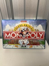 Monopoly Deluxe Edition Game Board. Waddingtons. 1996. Gold Pieces. Complete.