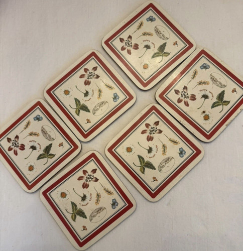 Square floral cork coaster - square,