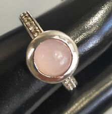 Ti Sento Sterling Silver 925 Ring Rose Pink & Clear Quartz Gemstone Ring Size Q