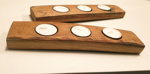 Candle holder oak - -, whisky