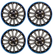 Set of 4 14" Black/Blue Wheel