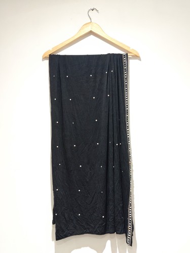 Elegant black diamante jersey - black,