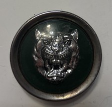 (182) Genuine Used Jaguar Alloy Wheel Centre Cap Chrome Silver Green 58mm