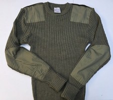 British Army Jumper Utility Olive Green Wool Pullover Wooly Pully Round Neck