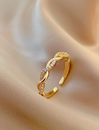 Braided twisted open ring - braided, for
